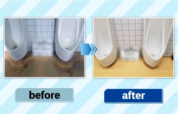 風呂場掃除の前後の写真