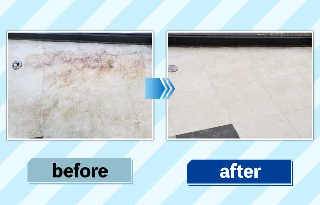 風呂場掃除の前後の写真