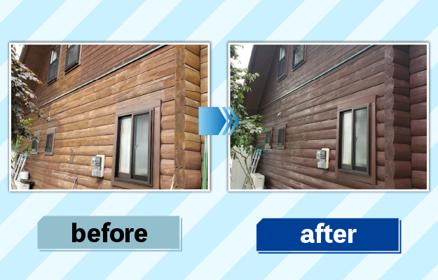 風呂場掃除の前後の写真