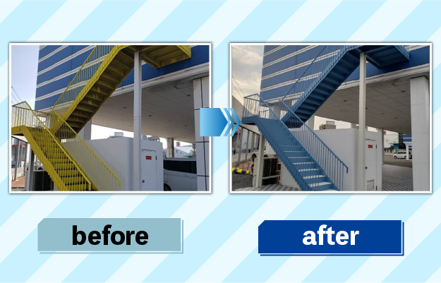 風呂場掃除の前後の写真