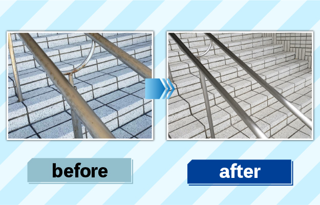 風呂場掃除の前後の写真