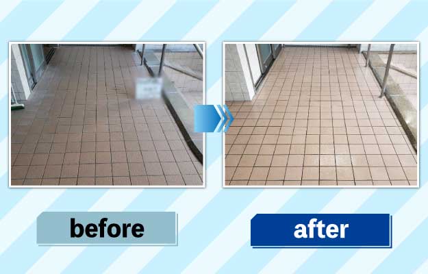 風呂場掃除の前後の写真