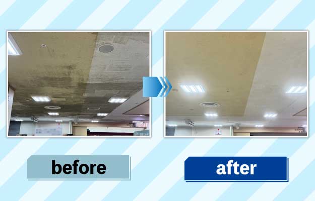 風呂場掃除の前後の写真