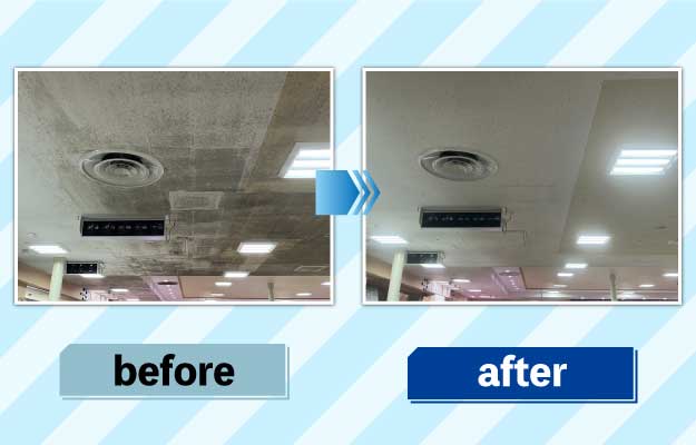 風呂場掃除の前後の写真